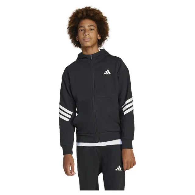 Manchester United x adidas Kids Future Icons Full Zip Hooded Track Top Black