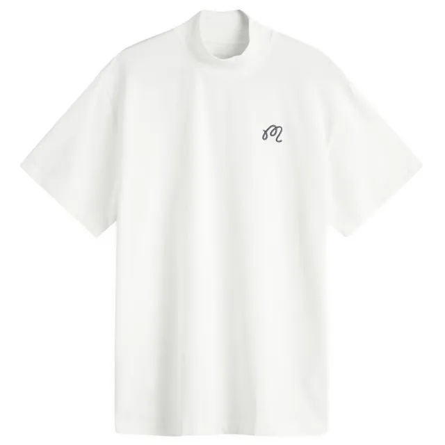 Malbon Men's Mare Mockneck T-Shirt White