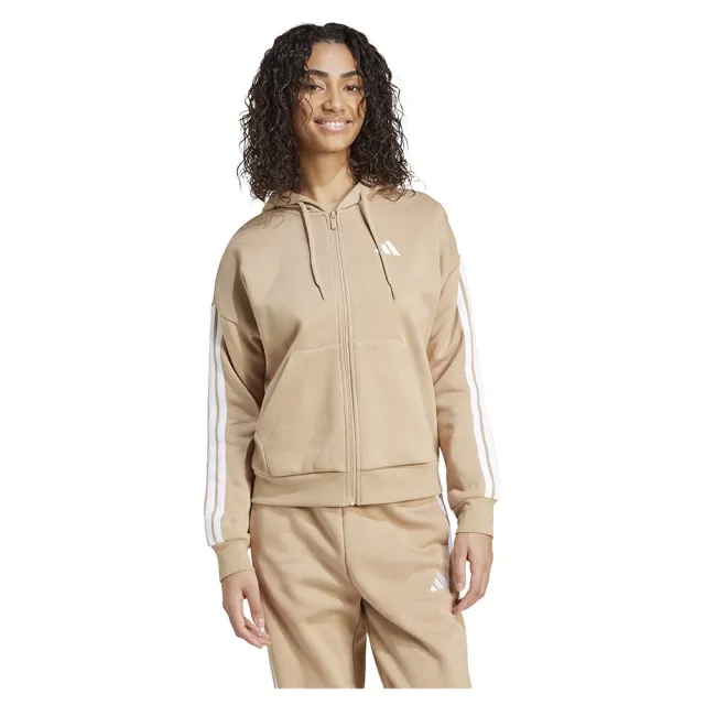 Adidas Essentials 3 Stripes Fleece Full Zip Sweatshirt