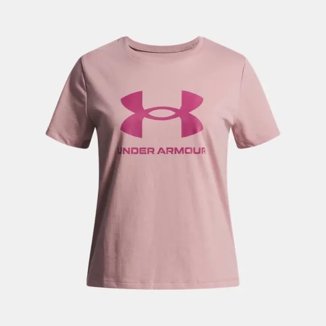 Under Armour  Big Logo Girls' Short Sleeve Tourmaline Pink / Fuchsia Dusk YLG (59 - 63 in)