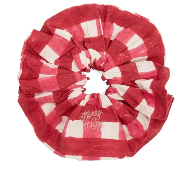 Story mfg. Women's Scrunchie Red Chunky Gingham