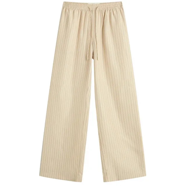 Róhe Women's Wide Leg Silk Trousers Classic Stripe