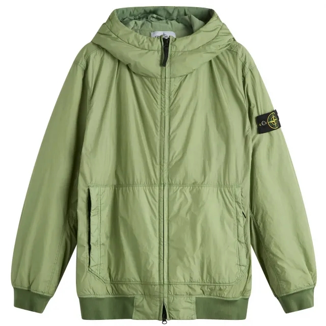 Stone Island Men's Crinkle Reps Nylon Hooded PrimaLoft Jacket Sage