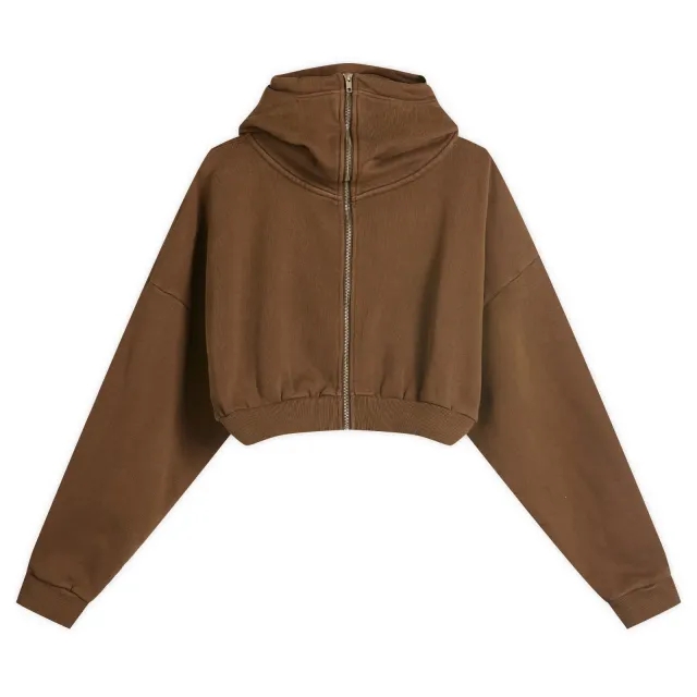 Entire Studios Women's Cropped Full Zip Hoodie Brunette