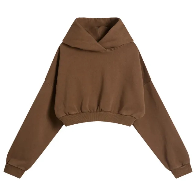 Entire Studios Women's Cropped Heavy Hoodie Brunette