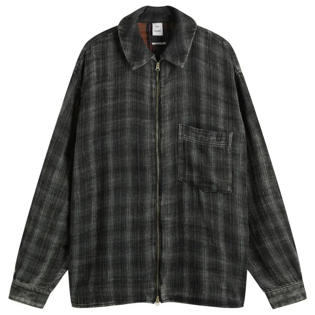 Won Hundred Men's Zayne Zip Overshirt Bleached Black Check