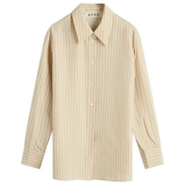 Róhe Women's Silk Striped Shirt Classic Stripe