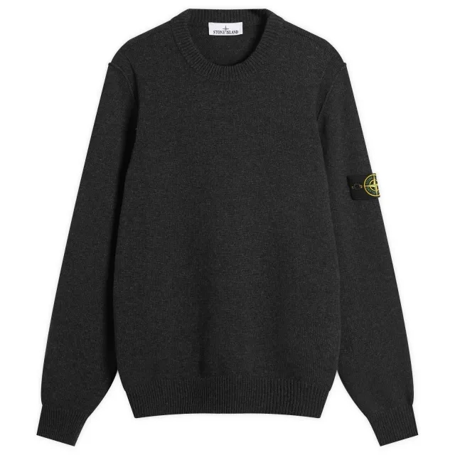 Stone Island Men's Lambswool Crew Neck Jumper Charcoal Melange