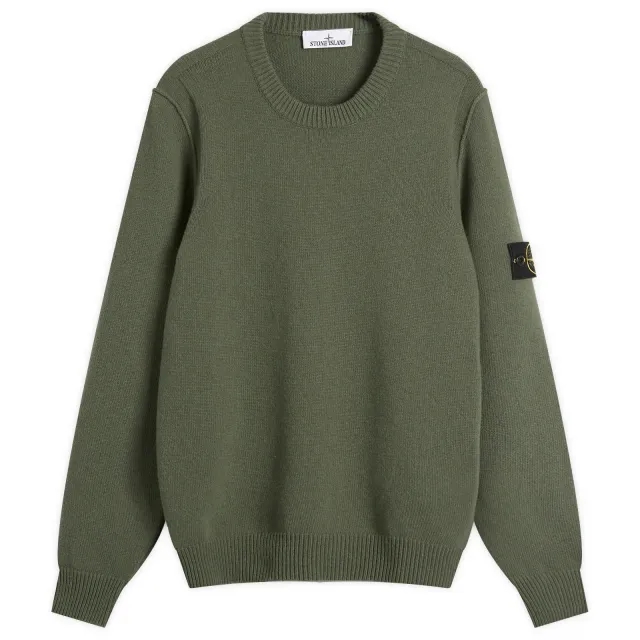 Stone Island Men's Lambswool Crew Neck Jumper Military Green