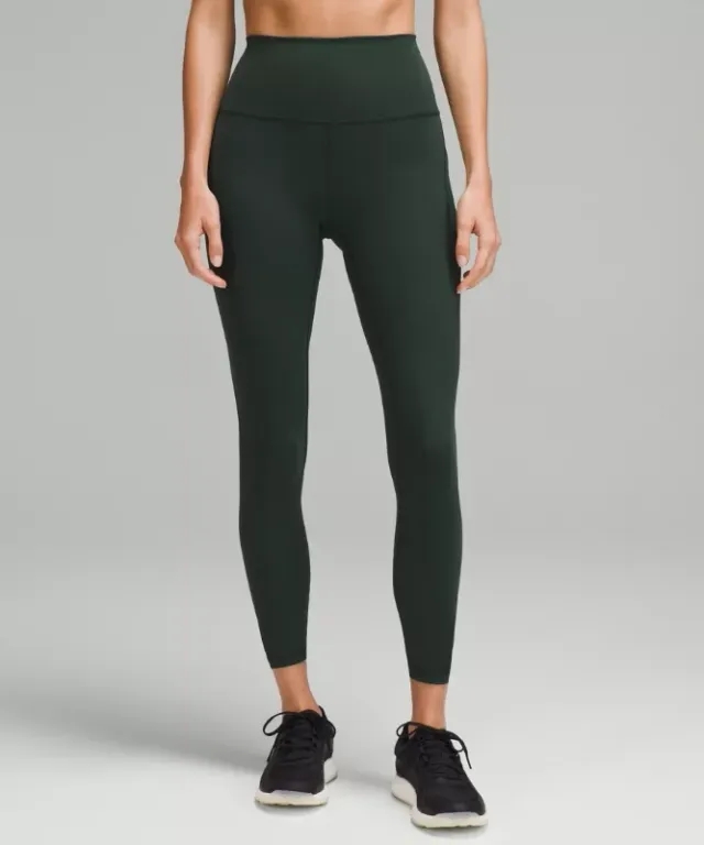 lululemon – Women's Wunder Train High-Rise Tight Leggings with Pockets – 25" – Color Green – Size 0