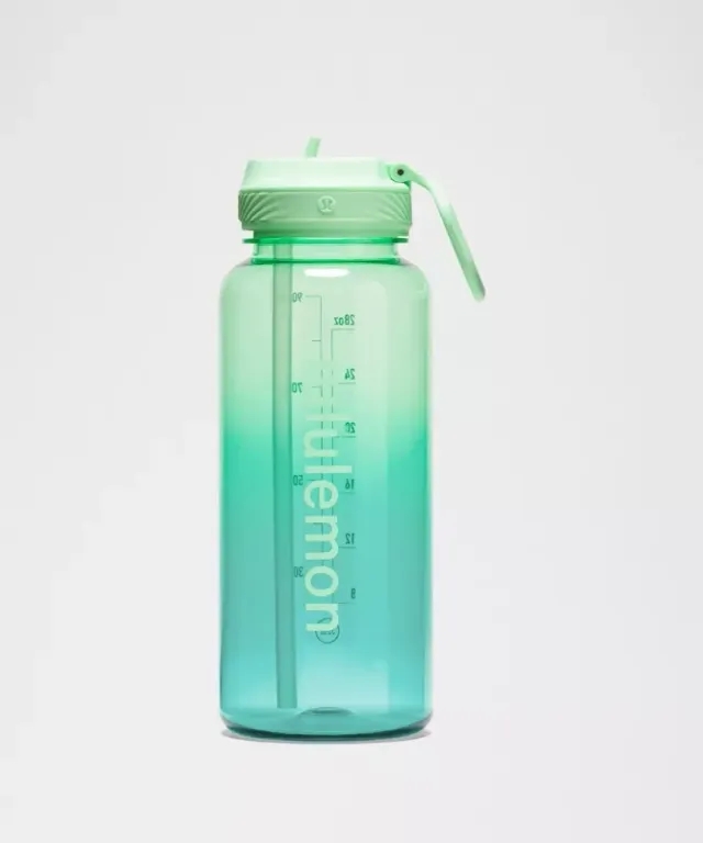 lululemon – Back to Life Clear Bottle 32oz Straw Lid – Color Green