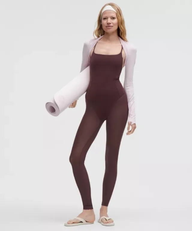 lululemon – Women's Nulu Mesh-Leg Bodysuit – 28" – Color Purple – Size 0