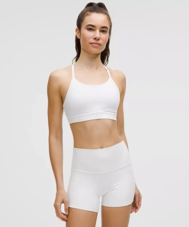 lululemon – Women's Flow Y Mid-Support Sports Bra B/C Cup – Color White – Size 10