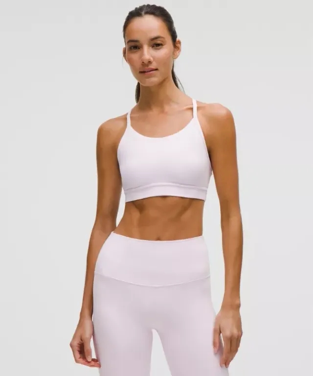 lululemon – Women's Flow Y Mid-Support Sports Bra B/C Cup – Color Pink – Size 10