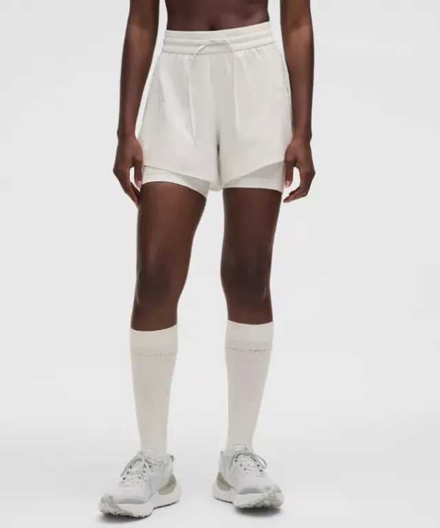 lululemon – Women's Swift 2-in-1 High-Rise Shorts SLNSH Collection – 6" – Color White – Size L
