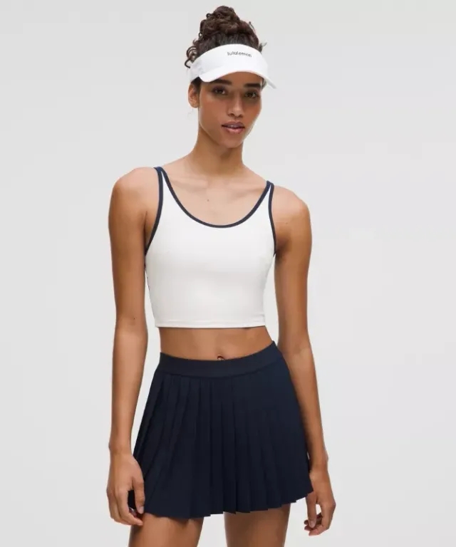 lululemon – Women's Scoop-Neck Cutout Tennis Tank Top Medium Support, B/C Cup – Color White/Blue – Size L