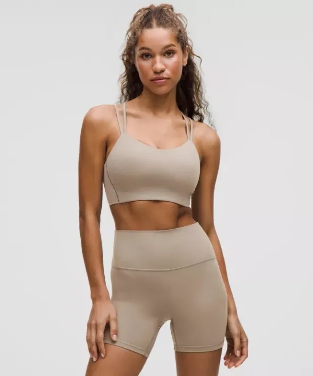lululemon – Women's Like a Cloud Longline Sports Bra Light Support, B/C Cup – Color Grey/Khaki – Size 10