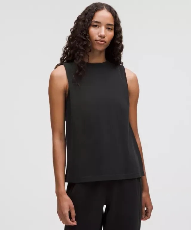 lululemon – Women's Jersey Stitch-Detail Tank Top – Color Black/Grey – Size L