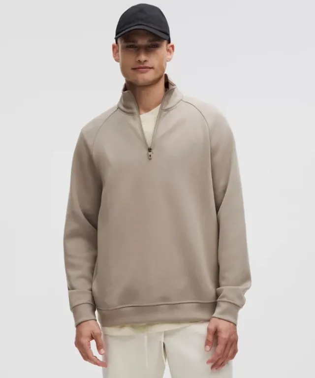 lululemon – Men's Smooth Spacer Quarter Zip – Color Grey/Khaki – Size L