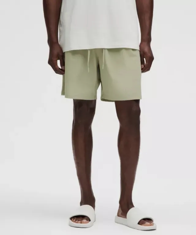 lululemon – Men's Balancer Woven Relaxed-Fit Shorts – 7" – Color Green/Pastel – Size L