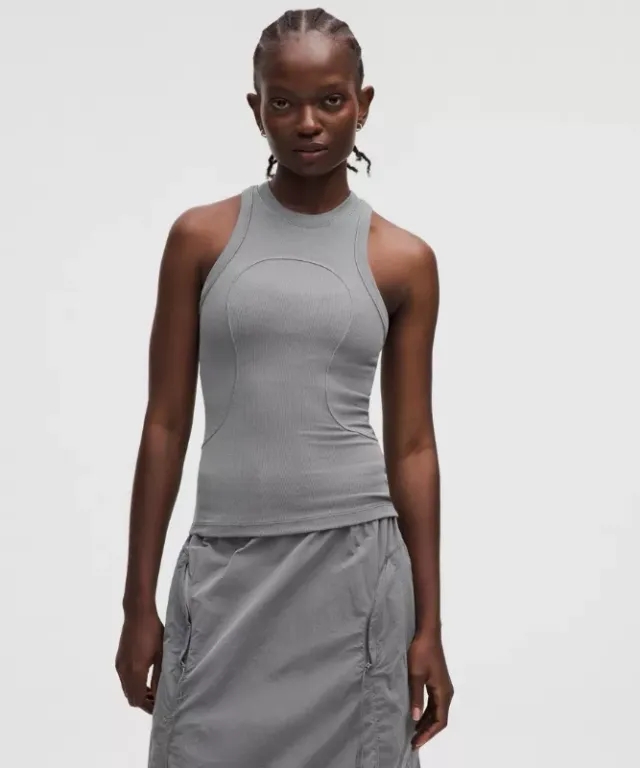 lululemon – Women's Ribbed Modal Tank Top SLNSH Collection – Color Grey – Size 0