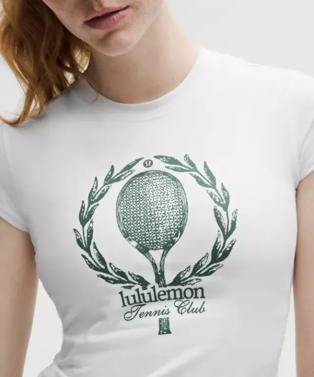 lululemon – Women's Organic Baby Tee Tennis Club – Color White – Size L