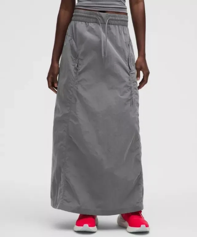 lululemon – Women's Woven Cargo Maxi Skirt SLNSH Collection – Color Grey – Size L