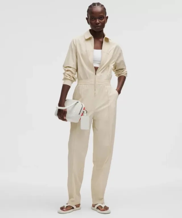lululemon – Women's Lightweight Woven Jumpsuit SLNSH Collection – Color White – Size L