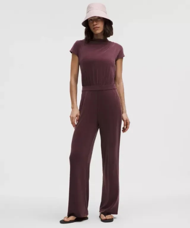 lululemon – Women's Drapey Softstreme Jumpsuit – Color Purple – Size L