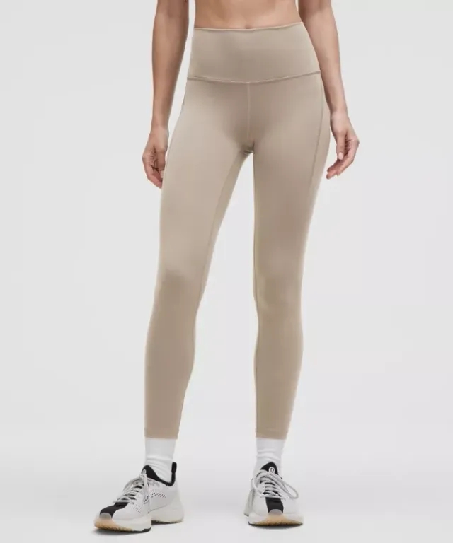 lululemon – Women's Wunder Train High-Rise Tight Leggings with Pockets – 25" – Color Grey/Khaki – Size 0