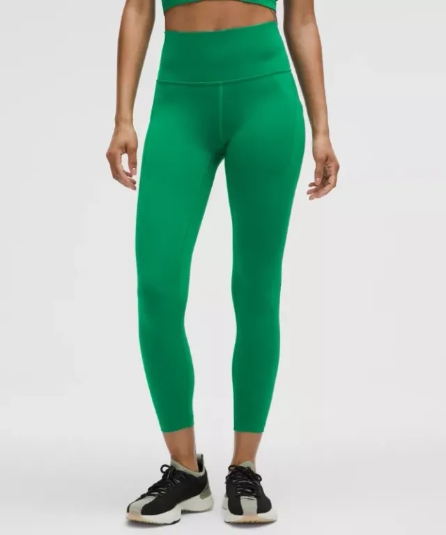 lululemon – Women's Wunder Train High-Rise Tight Leggings with Pockets – 25" – Color Green – Size 0