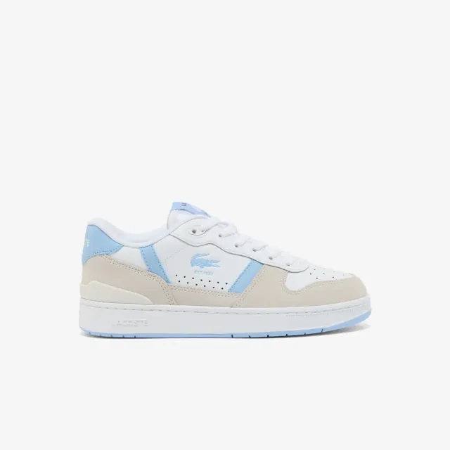 Lacoste Women's T-Clip Set Leather Sneakers - White & Light Blue