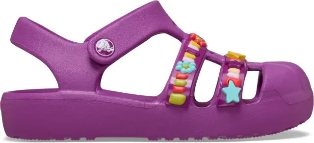 Crocs | Kids | Toddler Classic Beaded Fisherman | Sandals | Grapeberry | C4