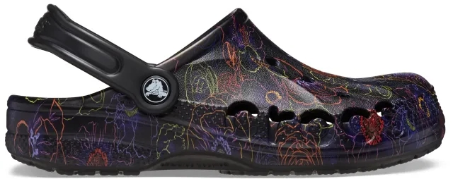 Crocs | Unisex | Baya Floral | Clogs | Black | W5/M4