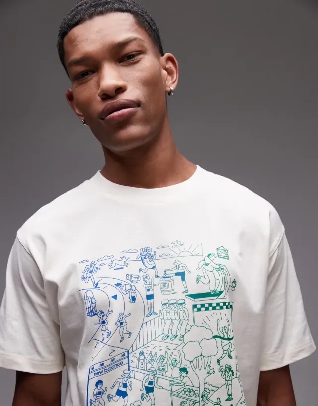 New Balance Run Graphic T-Shirt In-Off White