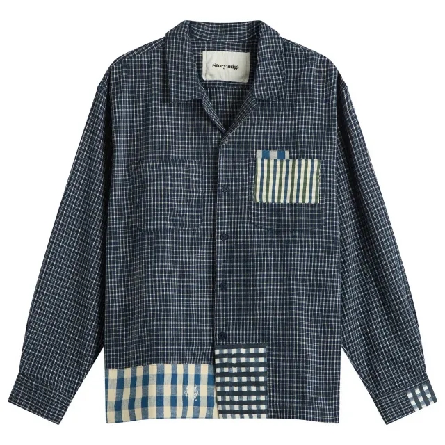 Story mfg. Men's PA Shirt Indigo Picnic