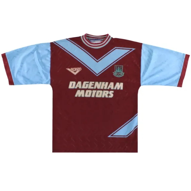 1993-95 West Ham Pony Home Shirt M - West Ham / Excellent / Medium