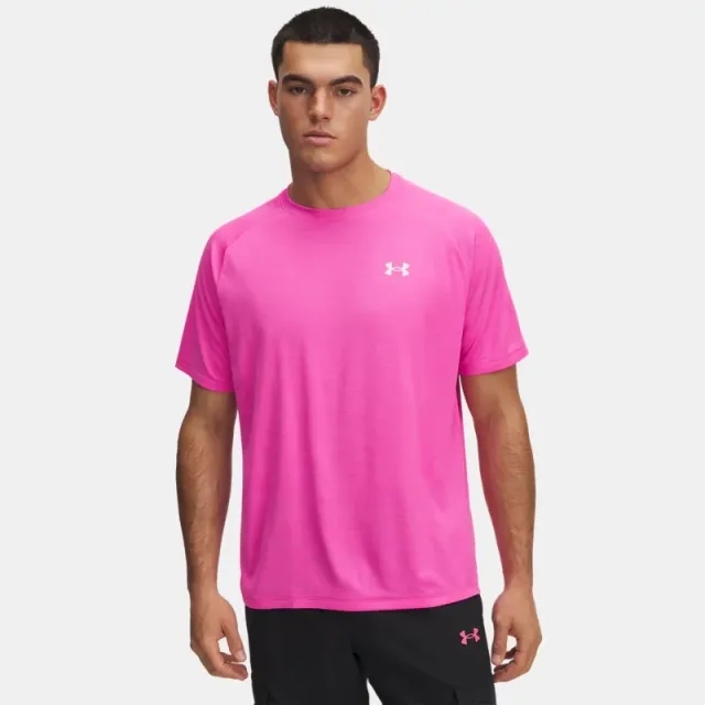 Under Armour  Tech™ Textured Men's Short Sleeve Rebel Pink / White L
