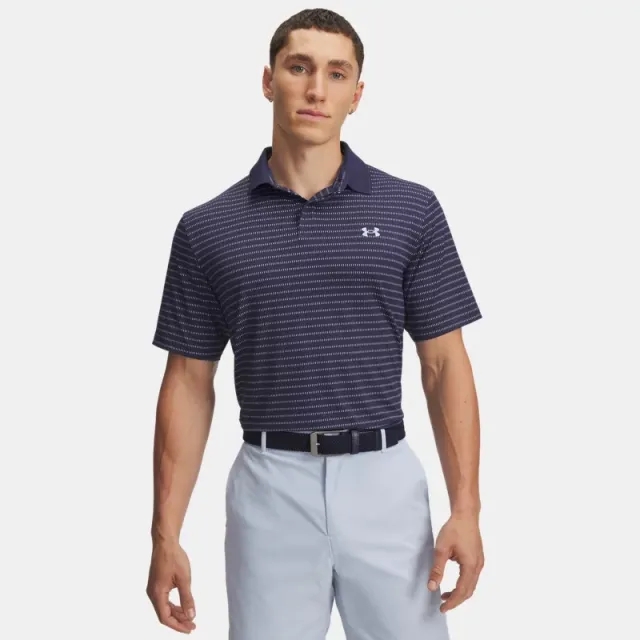 Under Armour  Drive Chill Printed Men's Polo Midnight Navy / Washed Navy / Blue Calm L