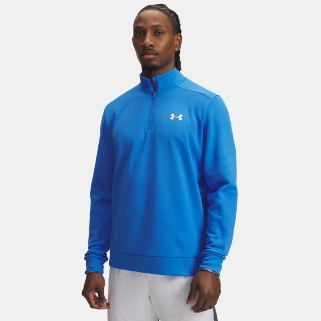 Armour Fleece® Men's ¼ Zip Blue Atlantis / White L