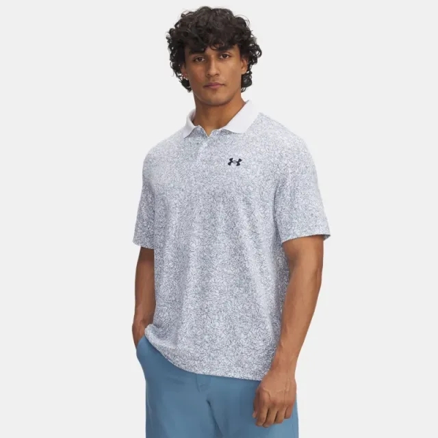 Under Armour  Matchplay Printed Men's Polo White / Blue Smoke / Midnight Navy M
