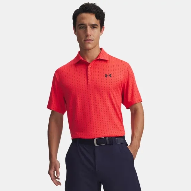Under Armour  Playoff 3.0 Printed Men's Polo Racer Red / Black / Black XXL