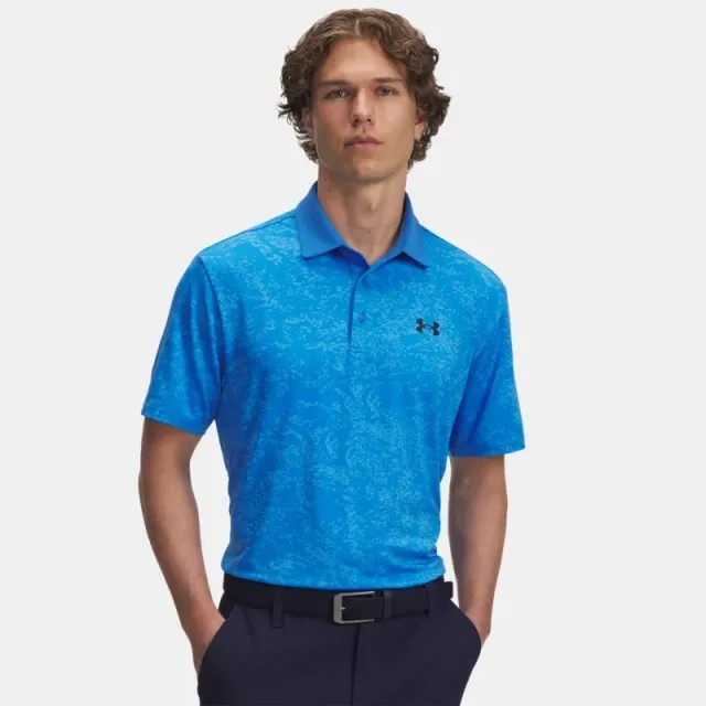 Under Armour  Playoff 3.0 Printed Men's Polo Blue Atlantis / Viral Blue / Midnight Navy L