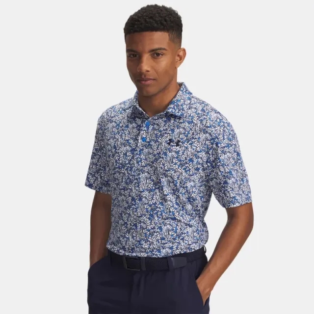Under Armour  Playoff 3.0 Printed Men's Polo Blue Atlantis / White / Midnight Navy L