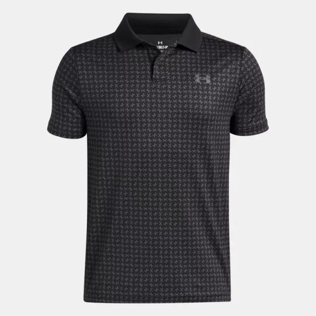 Under Armour  Matchplay Printed Boys' Polo Black / Castlerock / Castlerock YLG (59 - 63 in)