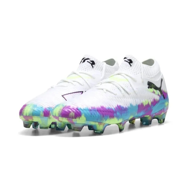 PUMA Future 8 Ultimate FG Football Boots Women, White/Fizzy Apple/Bright Aqua