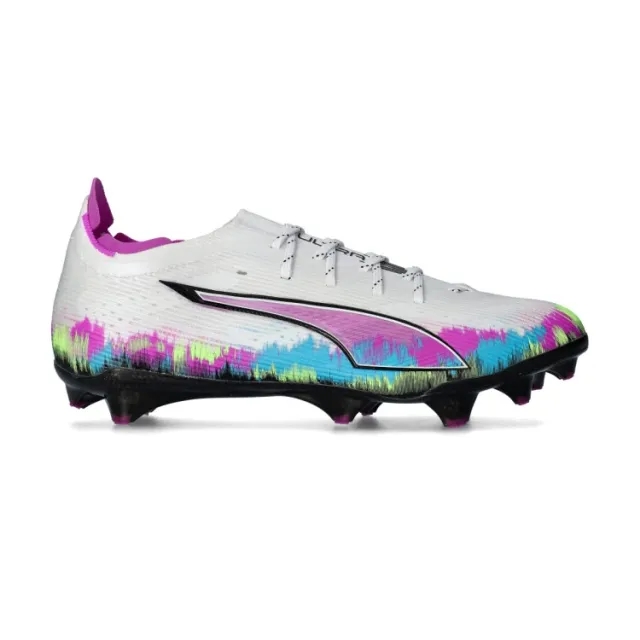 PUMA Ultra 6 Carbon Brilliance FG Football Boots Women, White/Fizzy Apple/Bright Aqua