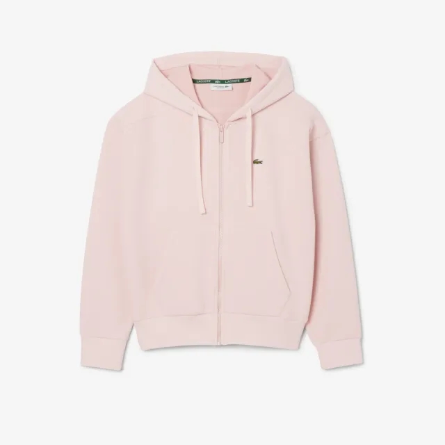 Lacoste Zipped Piqué Hoodie - Light Pink