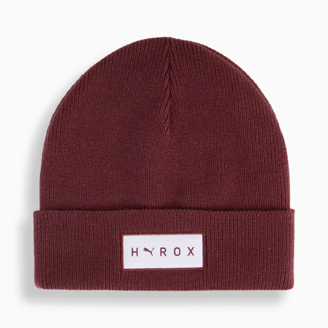 PUMA x HYROX Mid Crown Beanie Hat, Ruby Shimmer