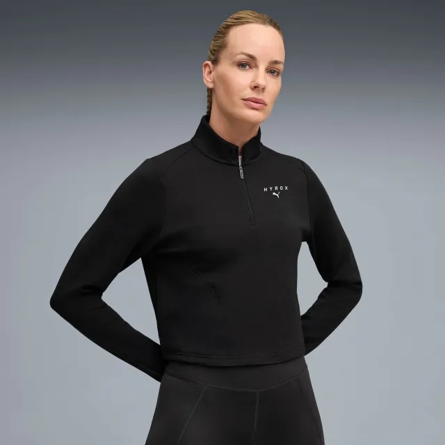 PUMA x HYROX Cloudspun Quarter-Zip Top Women, Black, size 3XL